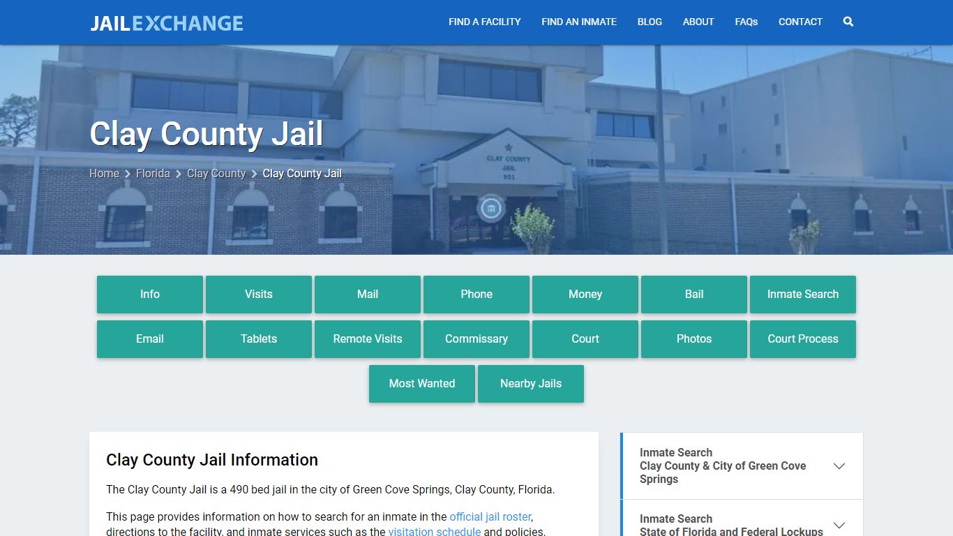 Clay County Jail, FL Inmate Search, Information